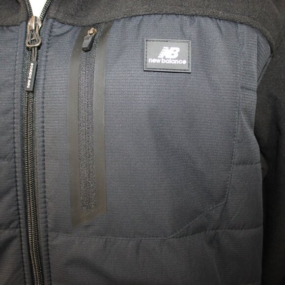 New Balance Men’s Hooded Quilted Softshell Fleece Jacket Black Size M - Picture 7 of 10
